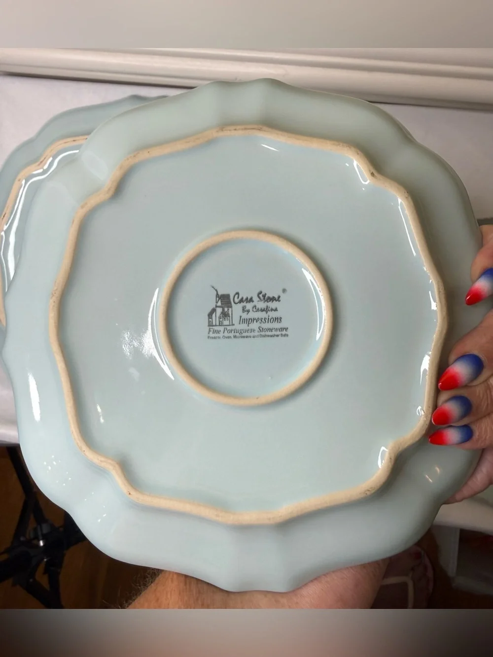 Blue Casa Stone by Casafina Made in Portugal 2 Salad Plates & 1 Dinner Plate